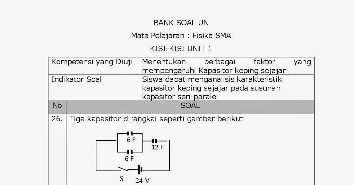 Soal Kapasitor Fisika Study Center
