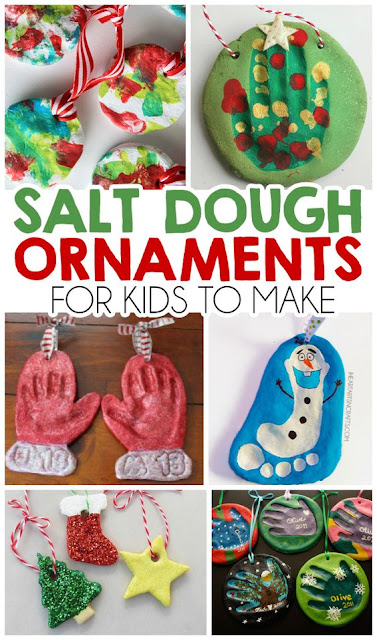 salt dough christmas ornaments for kids to make using their handprints and footprints and salt dough and paint