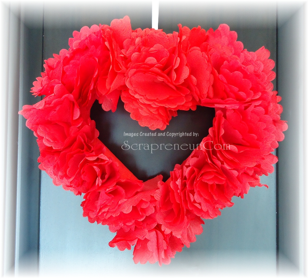 Jinkys Crafts And Designs Crepe Paper Heart Wreath Tutorial