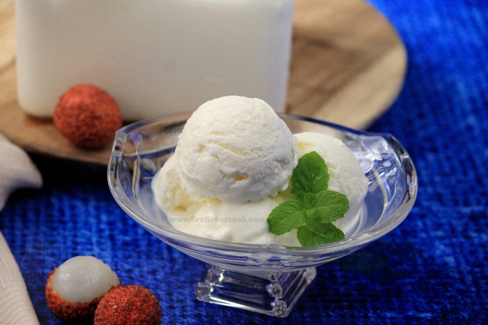 First Timer Cook Lychee Coconut Ice Cream Vegan No Churn