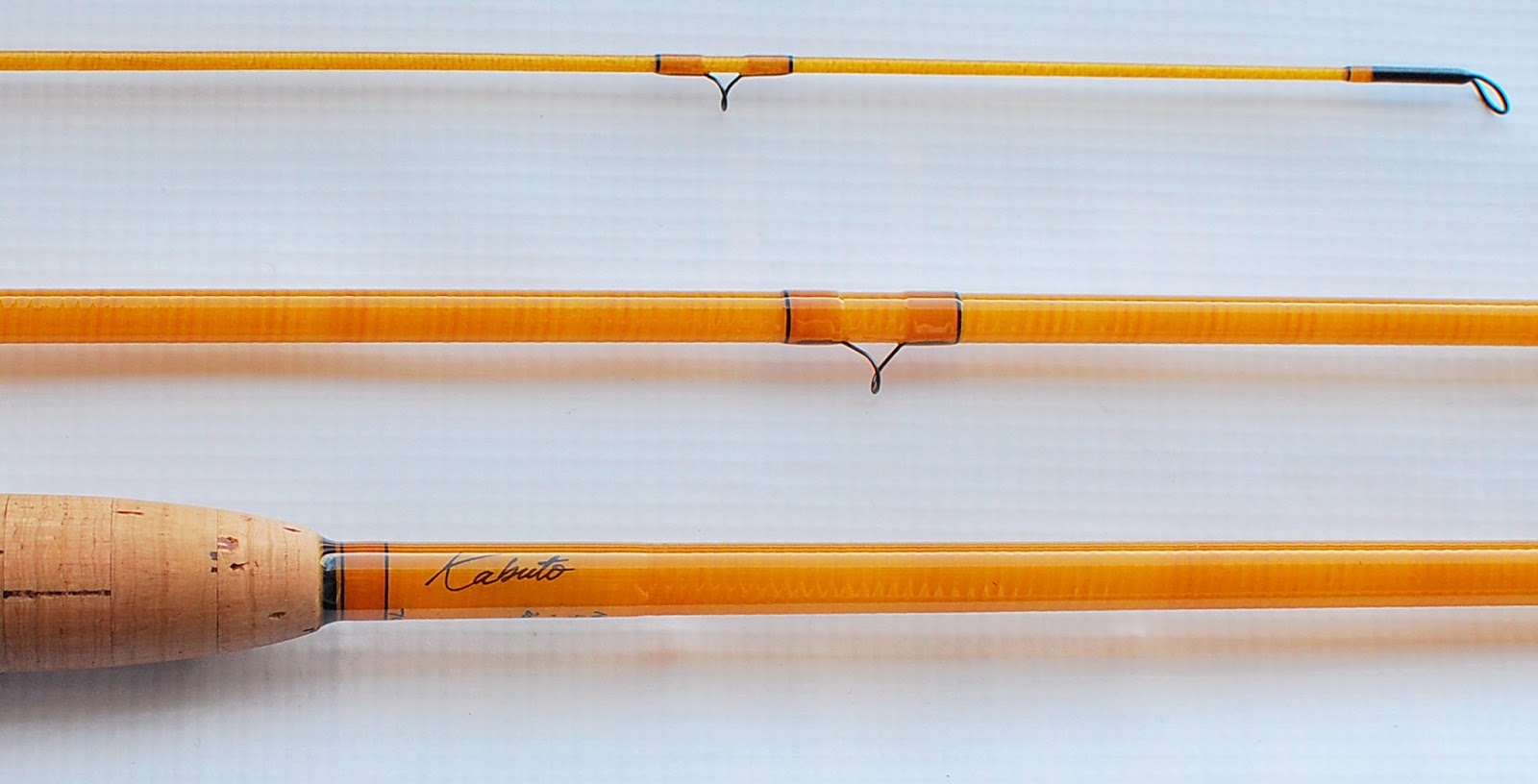 Handcrafted graphite and fiberglass fly rods Kabuto brown