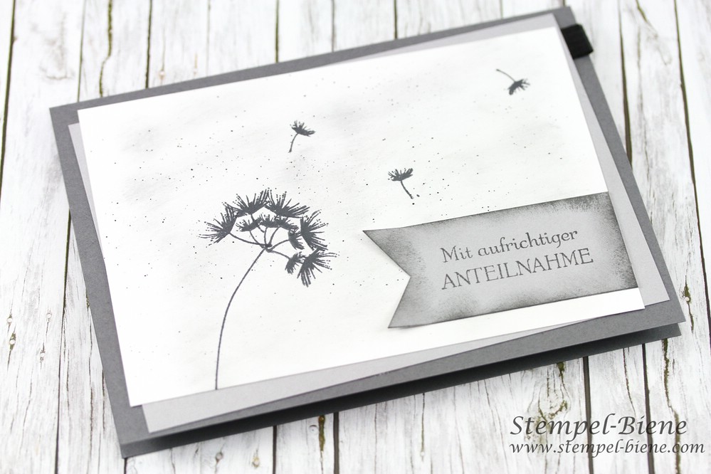 Stempel Biene Trauerkarte Mit Pusteblume