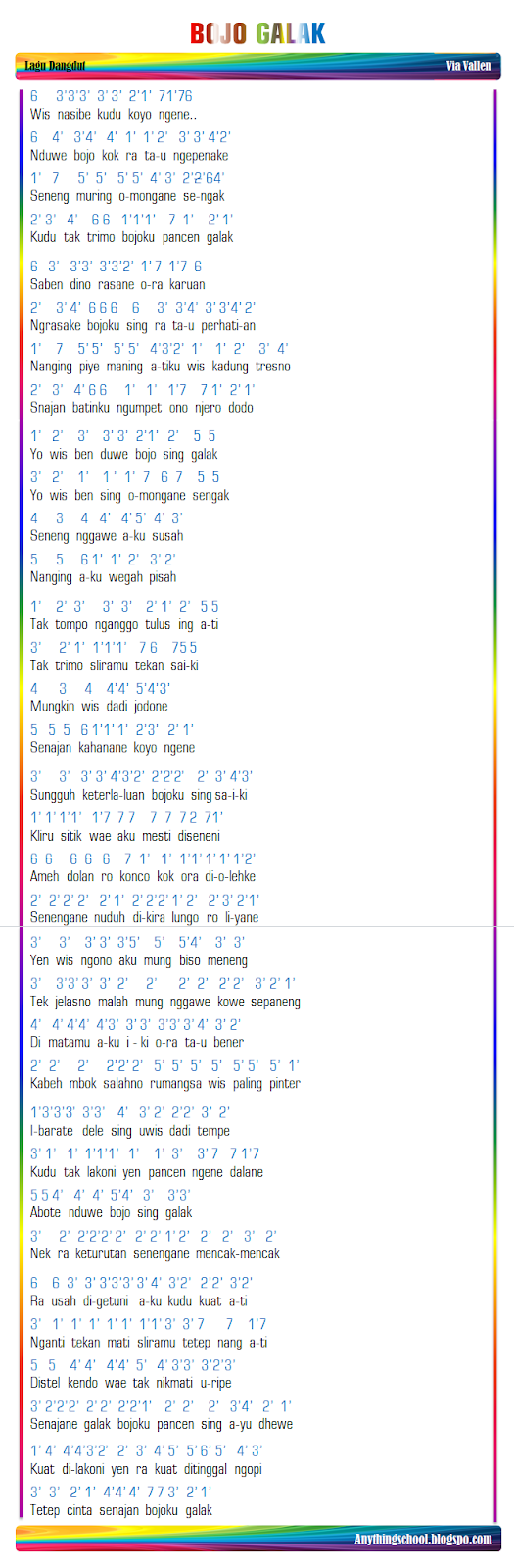 Lirik Lagu Bojo Galak Lirik Lagu Bojo Galak