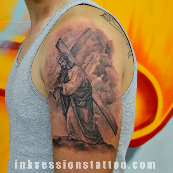 Jesus Carrying The Cross Tattoo