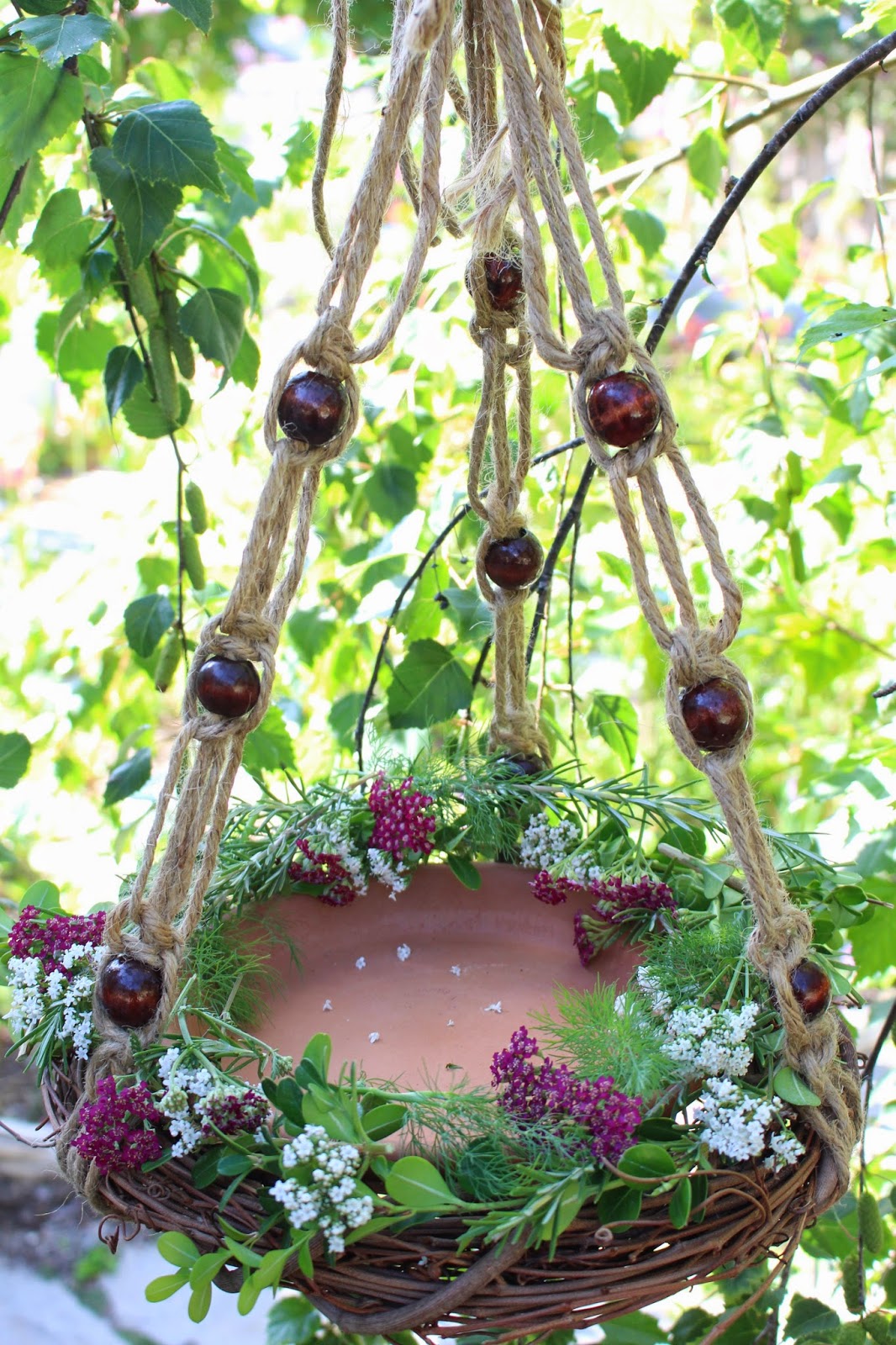 Rooted In Thyme Hanging Macrame Bird Feeder and Simple & Sweet Fridays 121