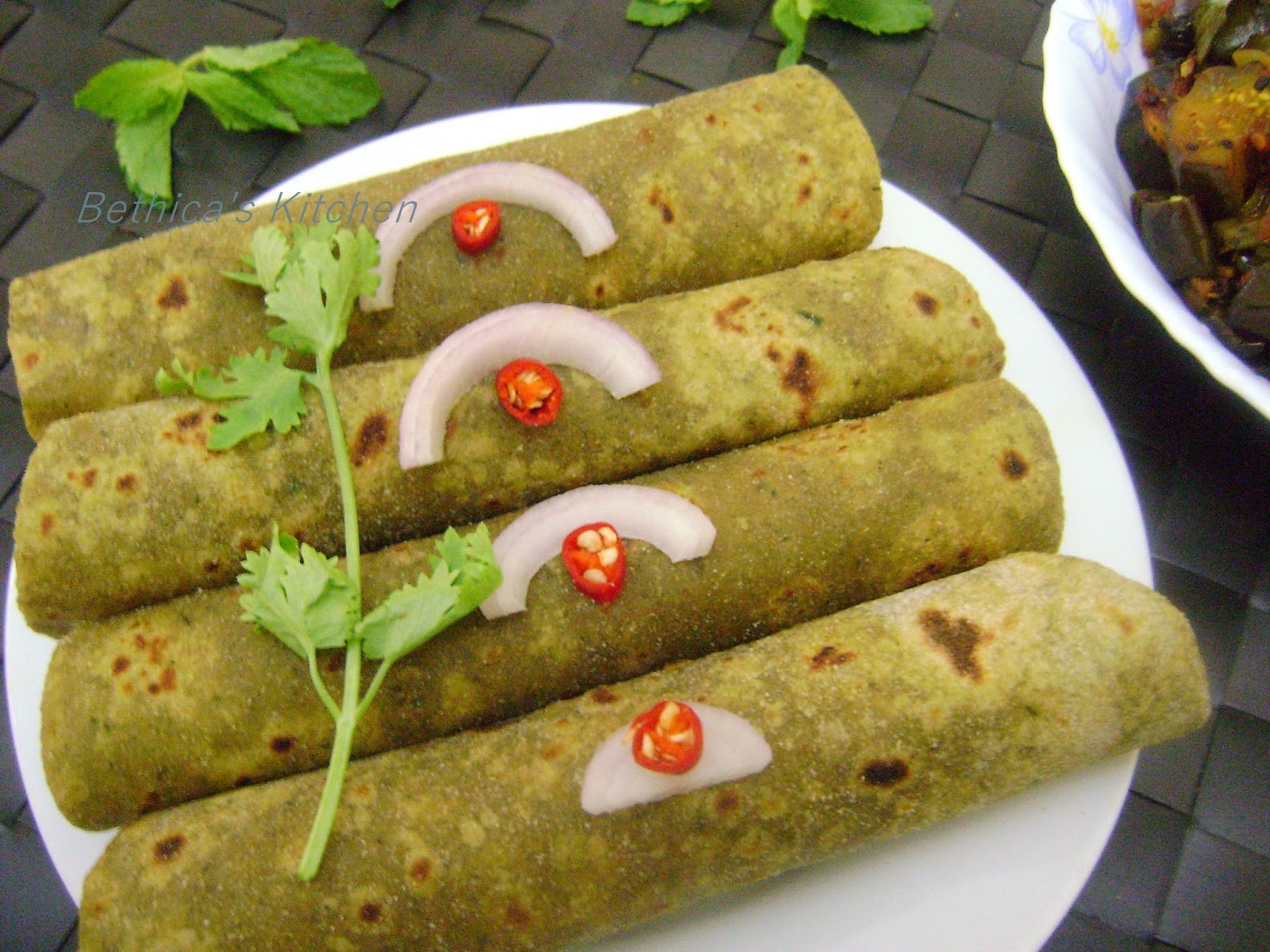 Bethica's Kitchen Flavours Green Chutney Paratha (Flat Bread)