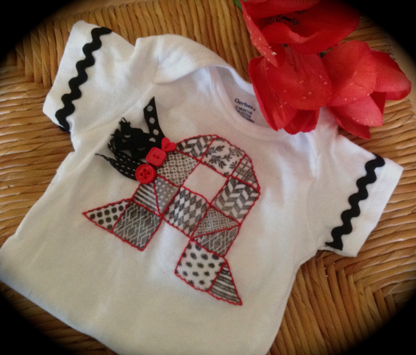 KellyCraft Blog Faux Quilted Baby Onesie