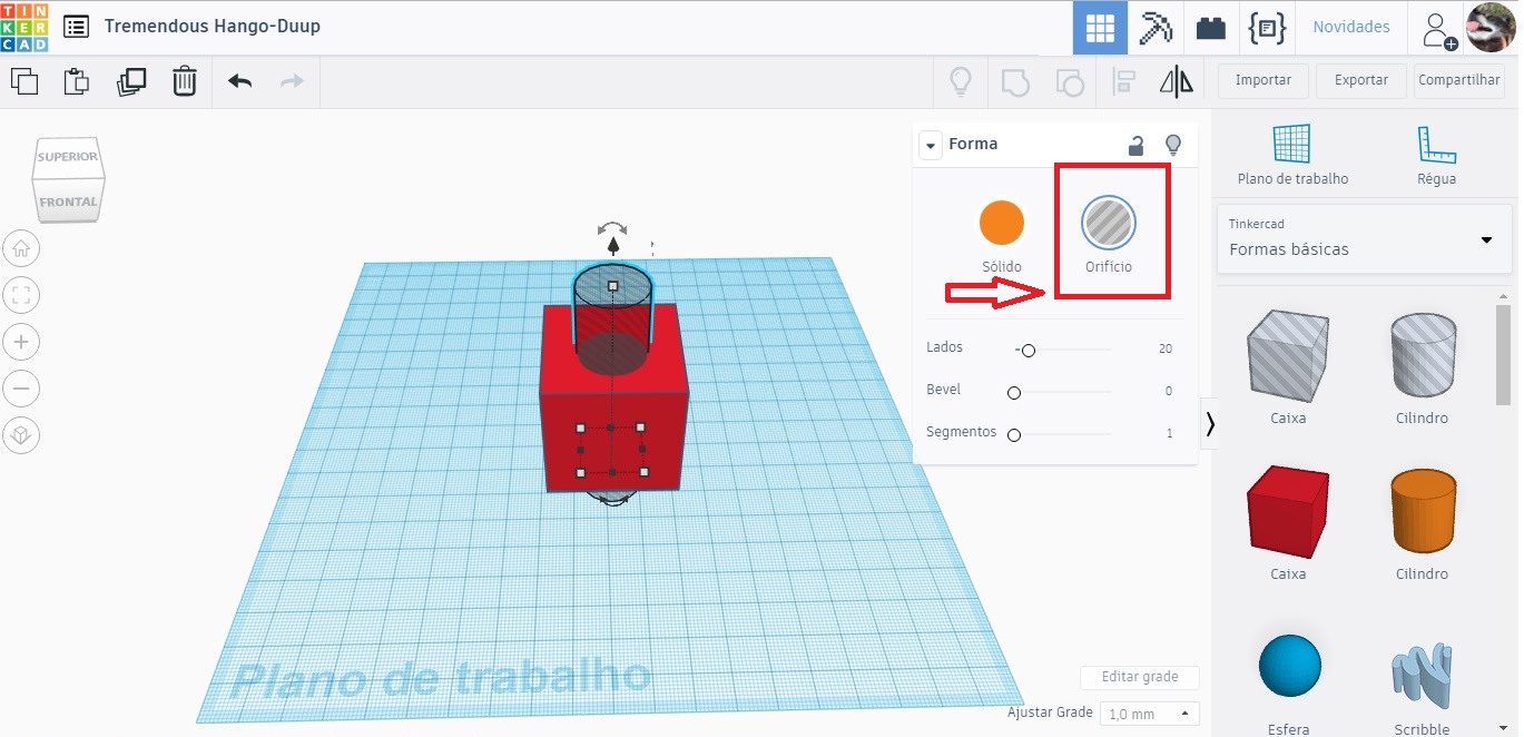 Matemática & Games TinkerCAD e a subtração de volumes