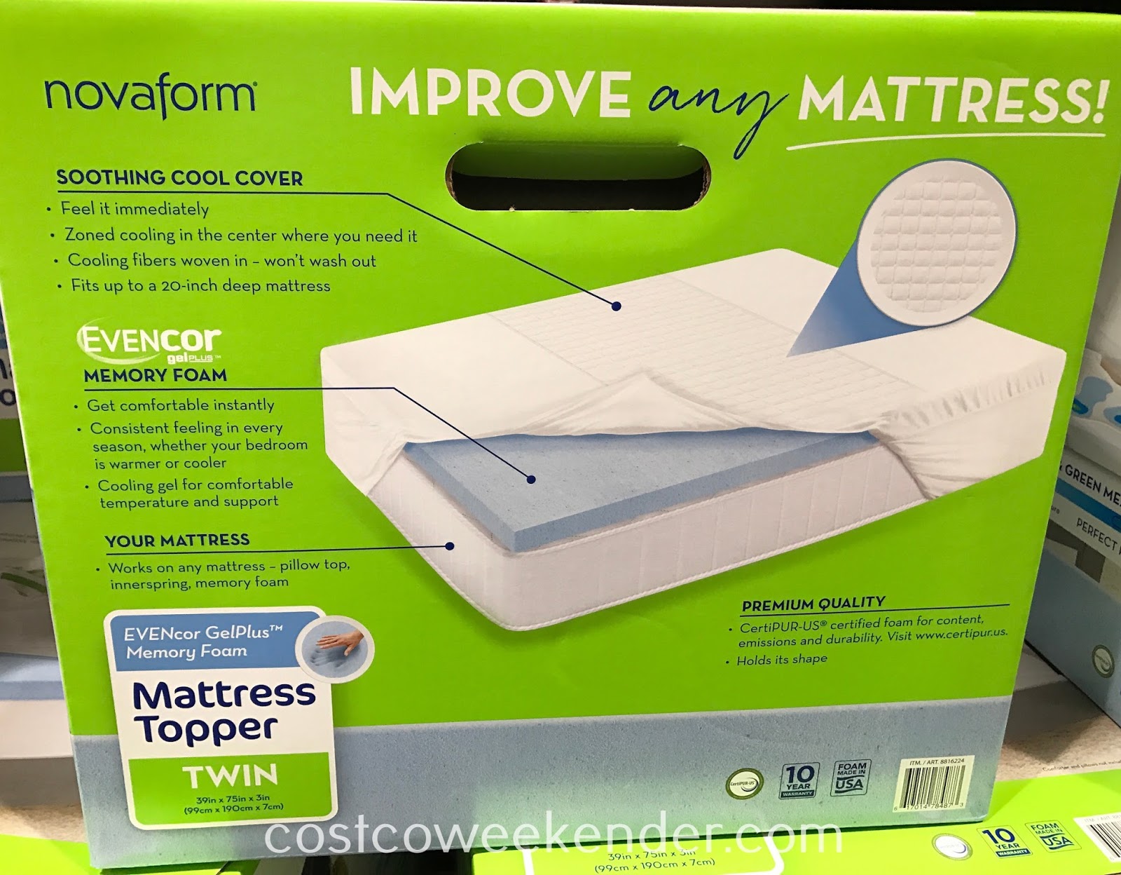 twin size memory foam mattress topper costco