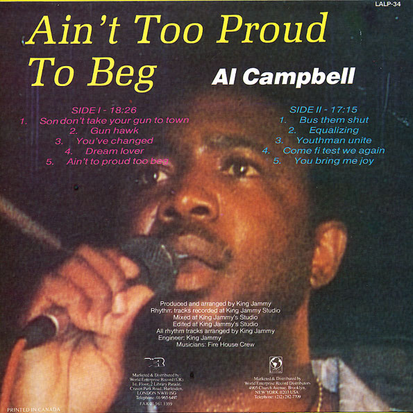 DoItOnce™ Al Campbell Ain't Too Proud To Beg