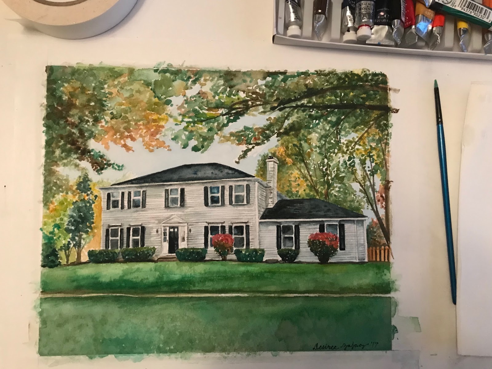 House Watercolor Paintings