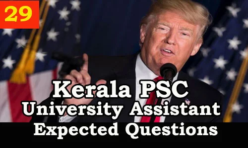 Kerala PSC : Expected Question for University Assistant Exam - 29