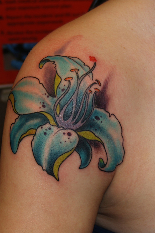 1990Tattoos Blue Lily Tattoos