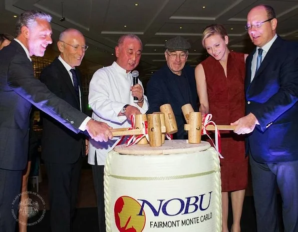 Prince Albert and Princess Charlene attended the Nobu restaurant in Monaco