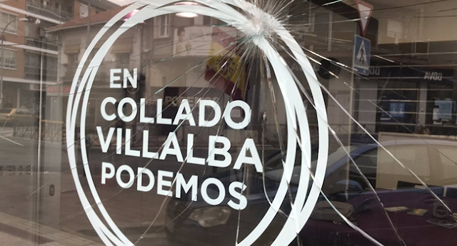 Atacan a pedradas la sede de Podemos en Collado Villalba
