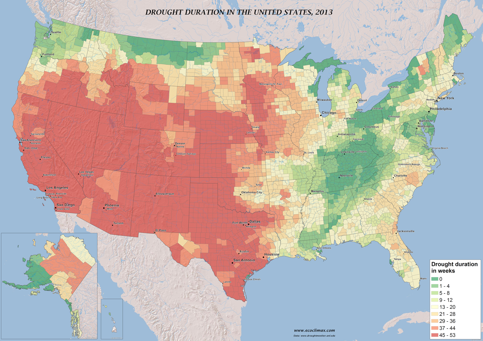 Drought duration in the United States (2013)