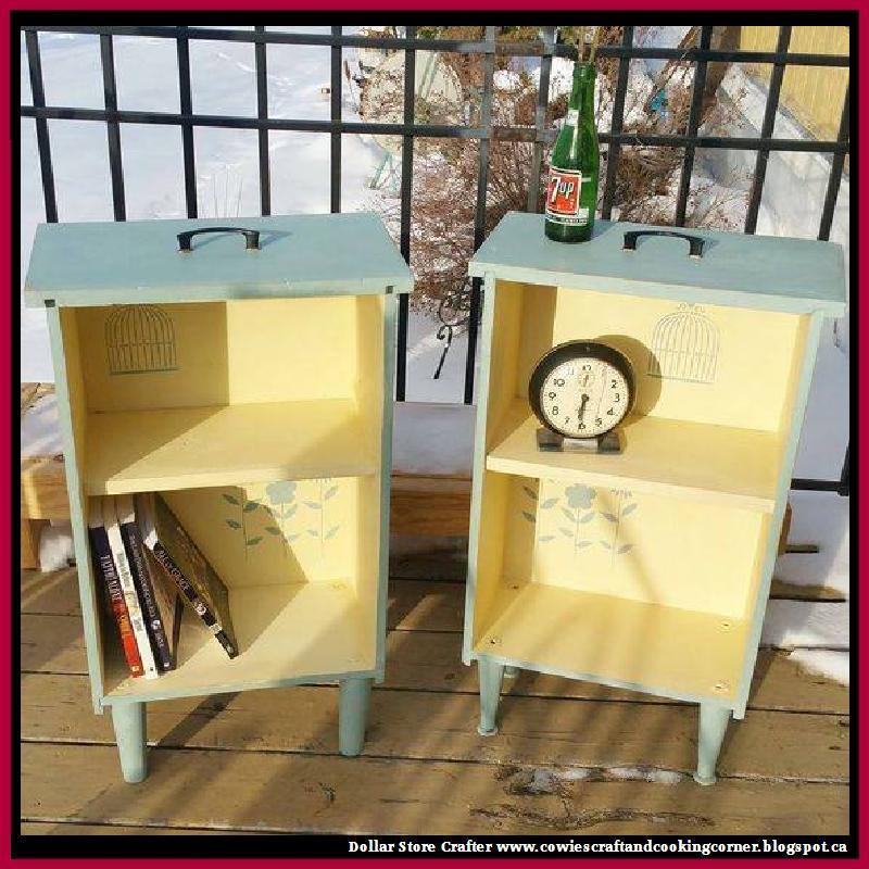 Dollar Store Crafter Turn Old Dresser Draws Into Side Tables