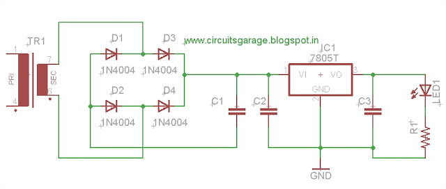 Power supply unit-5 volts from 230 volts ~ Circuits Garage