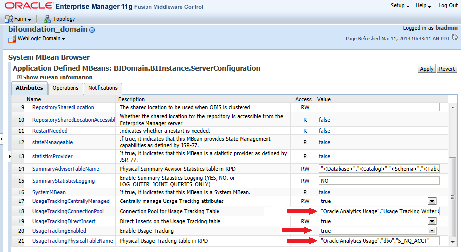 Adventures in OBIEE How to Enable Usage Tracking on OBIEE 11g (11.1.1.6.5)
