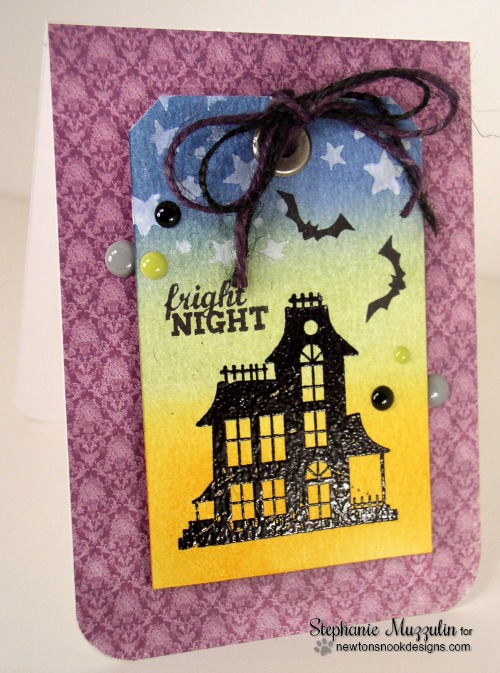 Haunted House Halloween card by Stephanie Muzzulin for Newton's Nook Designs | Spooky Street Stamp Set