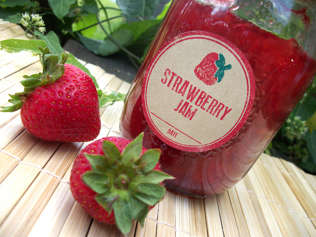 strawberry jam canning labels