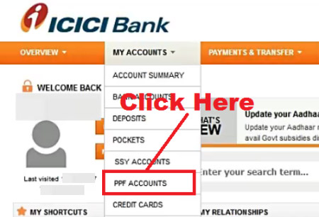 how to open ppf account online in icici bank