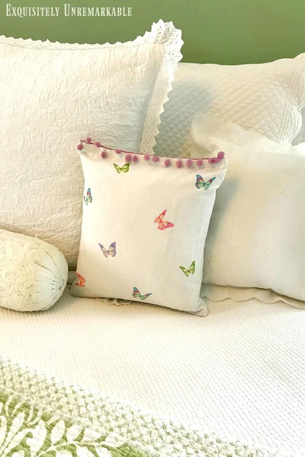 Butterfly And Bunny Pillow Cover