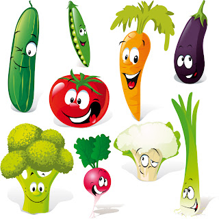 野菜の表情を描いた漫画 Cartoon vegetables facial expressions イラスト素材