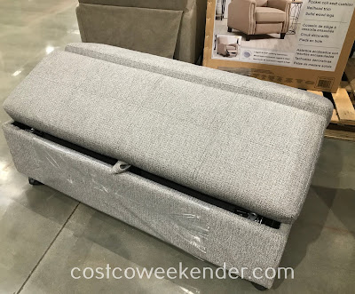 Give a guest a bed to sleep on with the Synergy Fabric Sleeper Ottoman