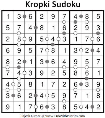 Answer of Kropki Sudoku Puzzle (Fun with Sudoku #307)