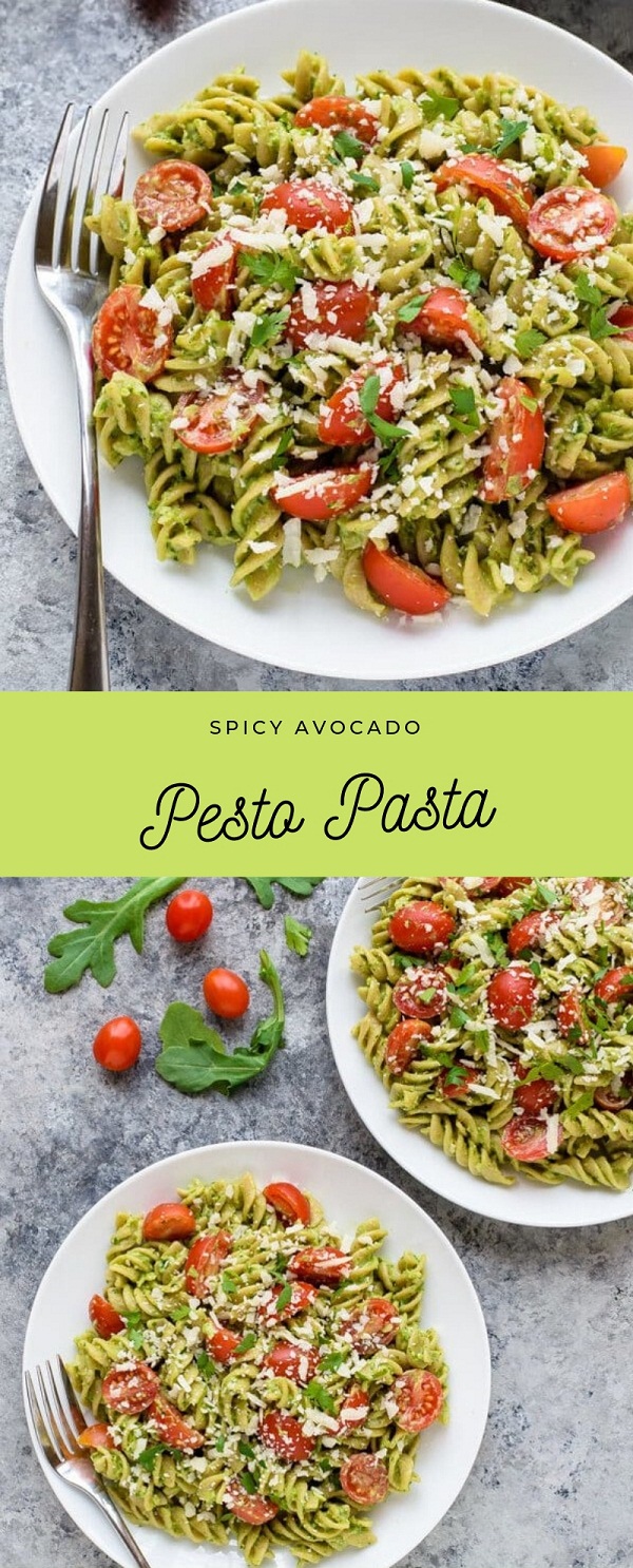 Spicy Avocado Pesto Pasta Spicy Avocado Pesto Pasta