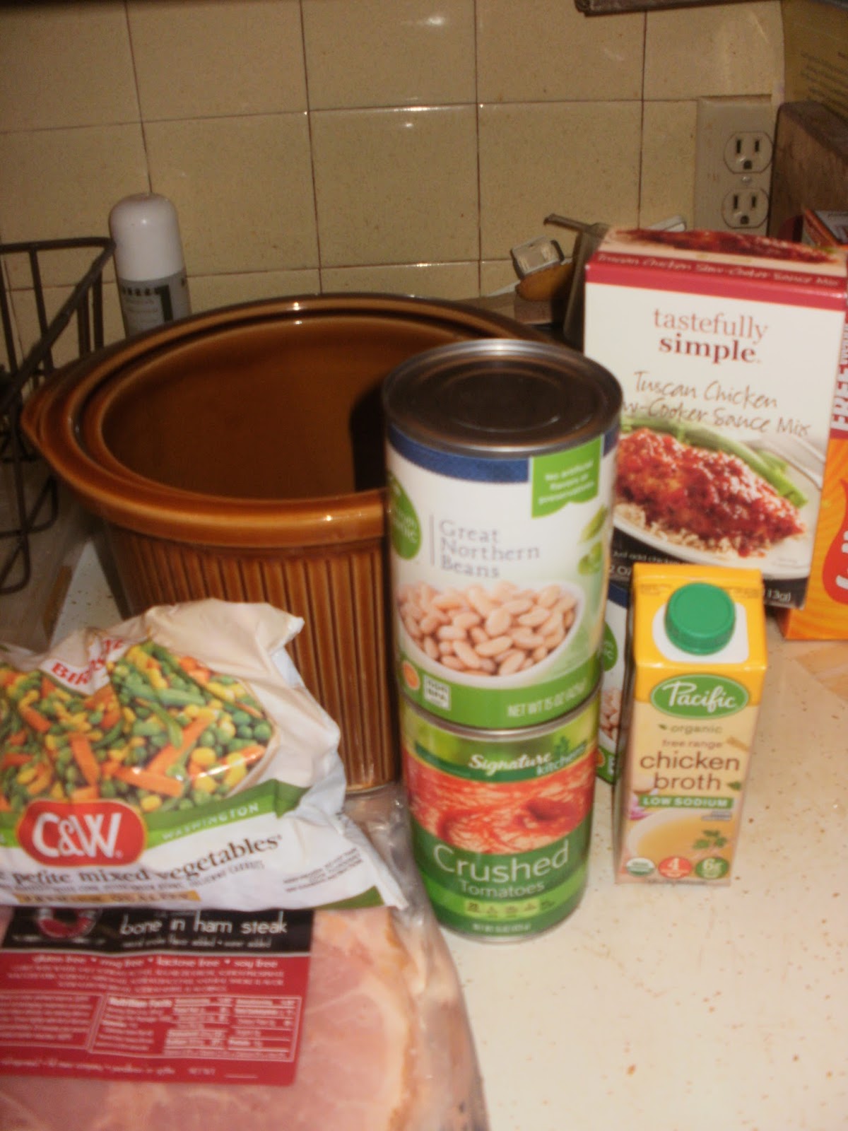 Marcy's Tastefully Simple Recipes Tuscan Ham & Bean Soup with Kale