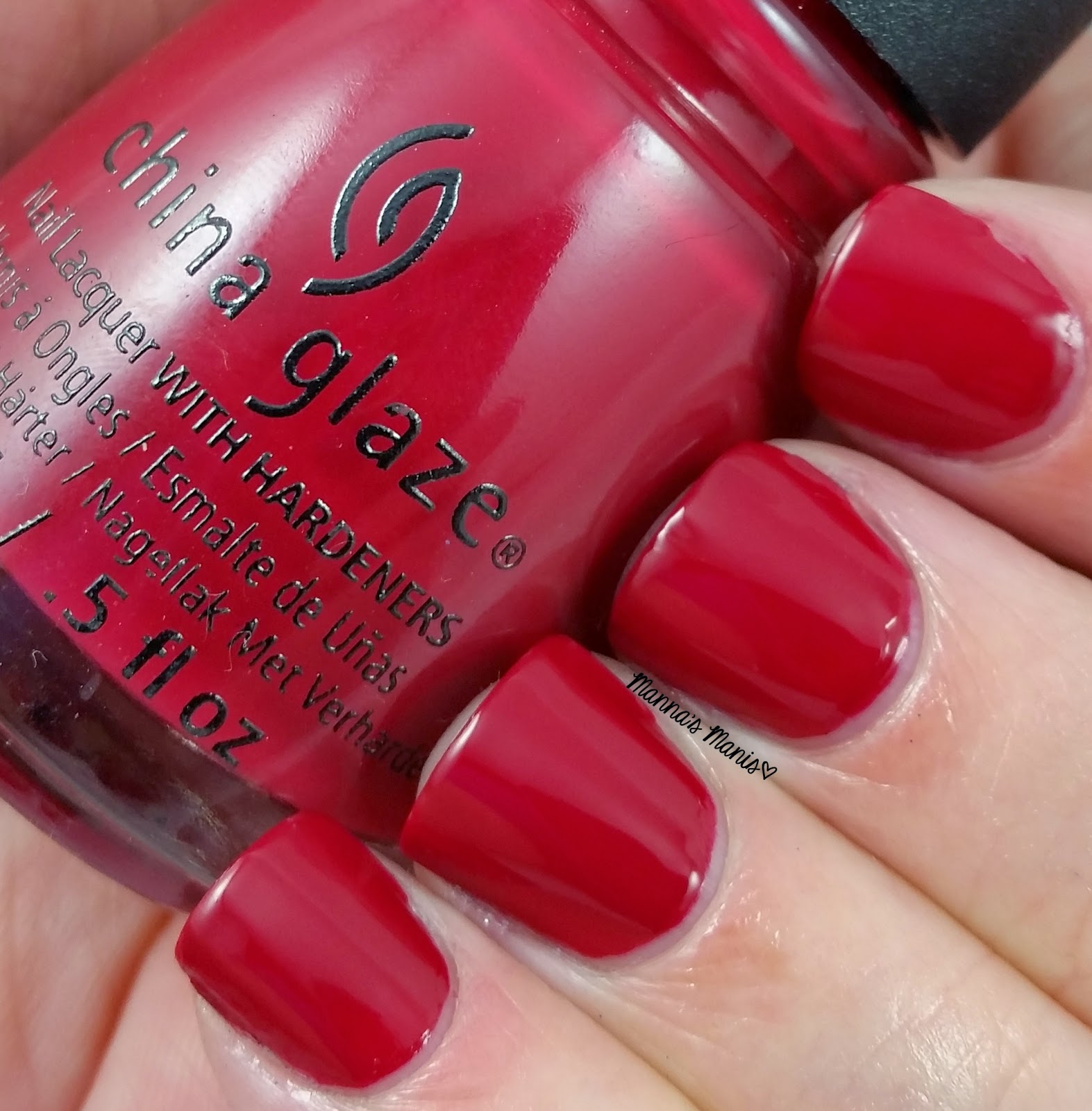 china glaze tip your hat, a red creme nail polish