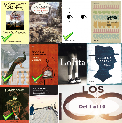 1 al 10 de los 100 mejores libros de todos los tiempos
