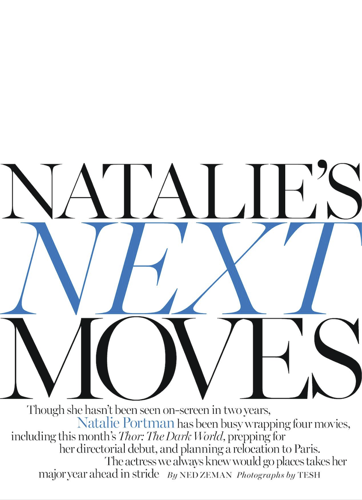 natalie's next moves: natalie portman by tesh for marie claire november ...