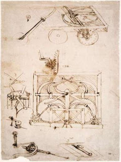 Plano original del ‘automóvil’ creado por Leonardo