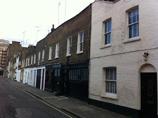 Old houses in Boston Place, Marylebone, London.