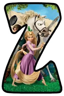 Abecedario de Rapunzel en Pie de Guerra. Rapunzel Alphabet.