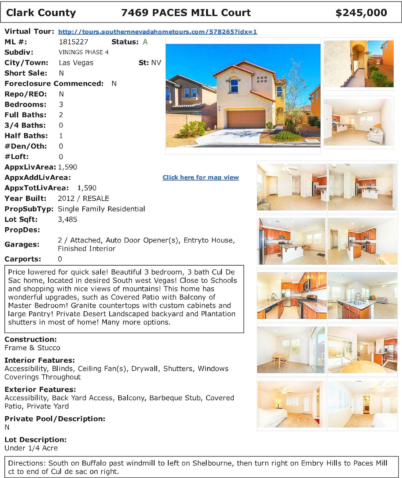 (LAS VEGAS) zip=89113 NEWLY HOMES BUILT > 2005 AND PRICE