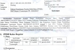 Informasi PPDB SMPN 1 dan 2 Tahun Pelajaran 2016/ 2017