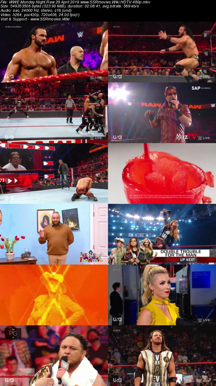 WWE Monday Night Raw 29 April 2019 Full Show Download 480p 720p HDTV HDRip WEBRip