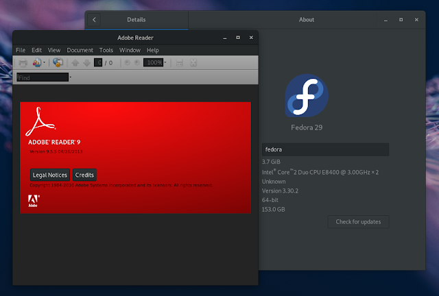 تثبيت برنامج Adobe Reader على Fedora 29/28/27