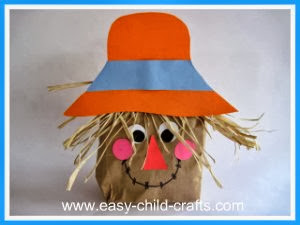 cute paper bag scarecrow craft Pinterest