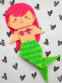 fun summer origami for kids- fold an origami mermaid