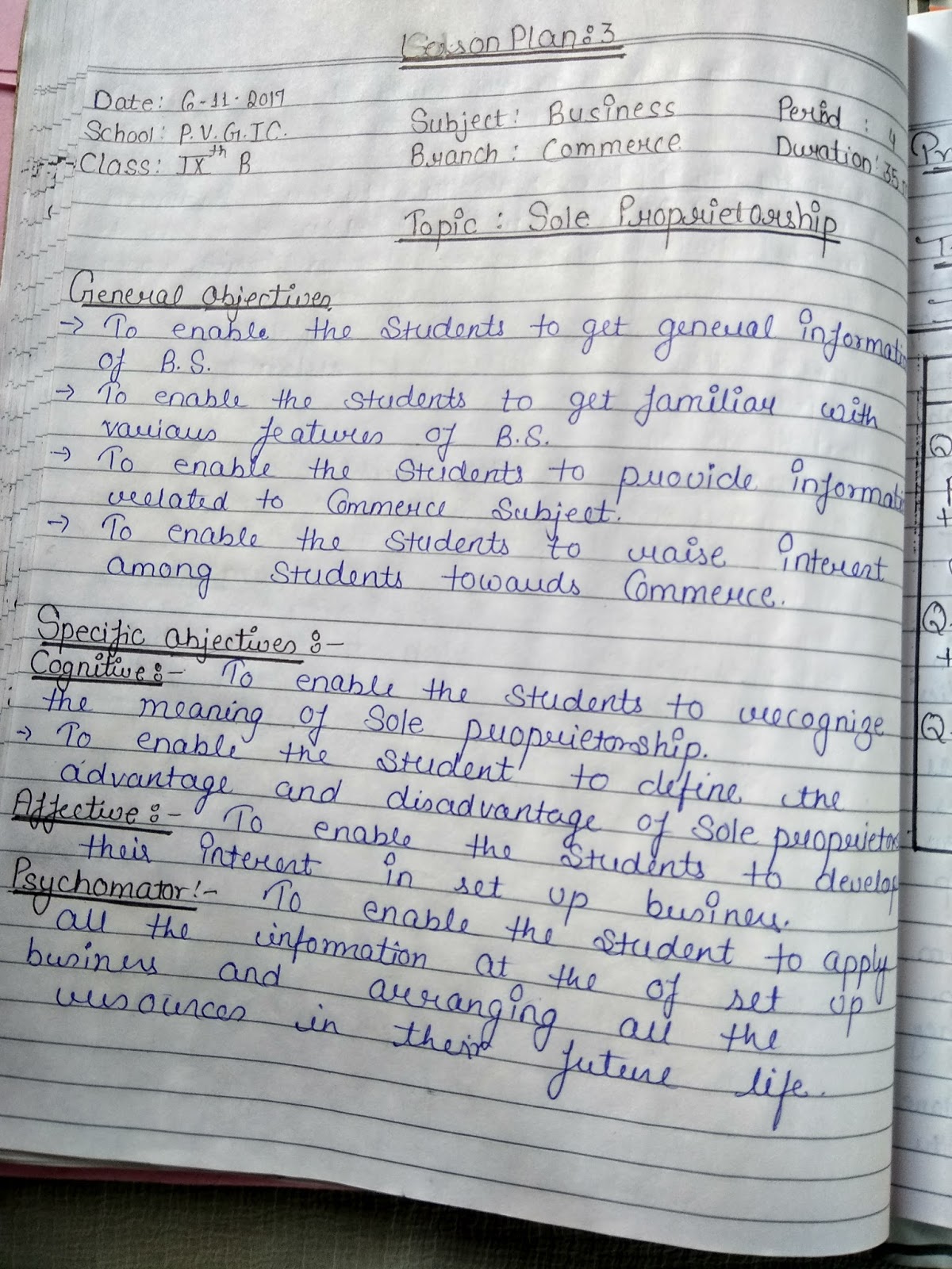Lesson Plan For Teaching Of Commerce - B Ed B Ed Lesson Plan On Sole Proprietorship My Commerce lesson plan for teaching of commerce b ed b ed lesson plan on sole proprietorship my commerce