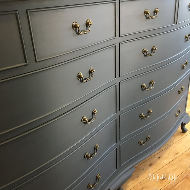 black french drawers painted in ASCP Graphite Lilyfieldlife