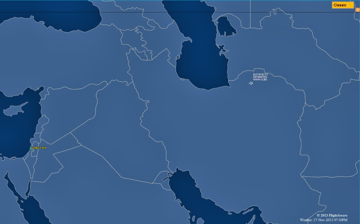 yesterday i was tracking my girlfriend s el al flight from hong kong back to israel on a tracking website and it showed the plane passing over iran see yesterday i was tracking my girlfriend s el al flight from hong kong back to israel on a tracking website and it showed the plane passing over iran see