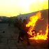 Moto pega fogo durante evento de Wheeling em Capela