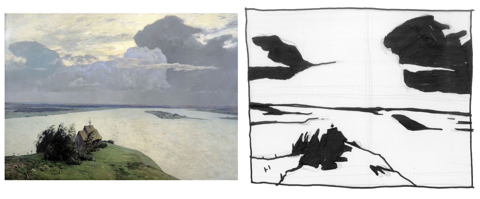 Сюжет картины над вечным покоем левитан