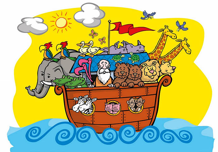 Arca de Noé navegando dibujo infantil